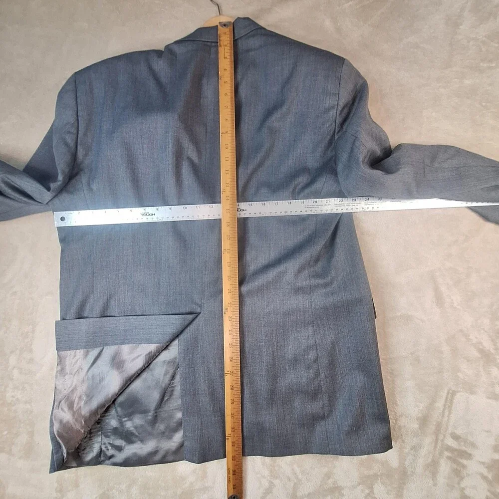 Lauren Ralph Lauren Suit Jacket Mens 46R Gray Wool Single Vent 2 Button Formal